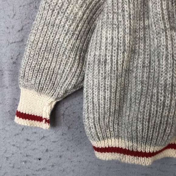 Northern Watters Knitwear Sweater Kids XS Gray Wool Henley Chunky Knit Canada - Picture 9 of 16